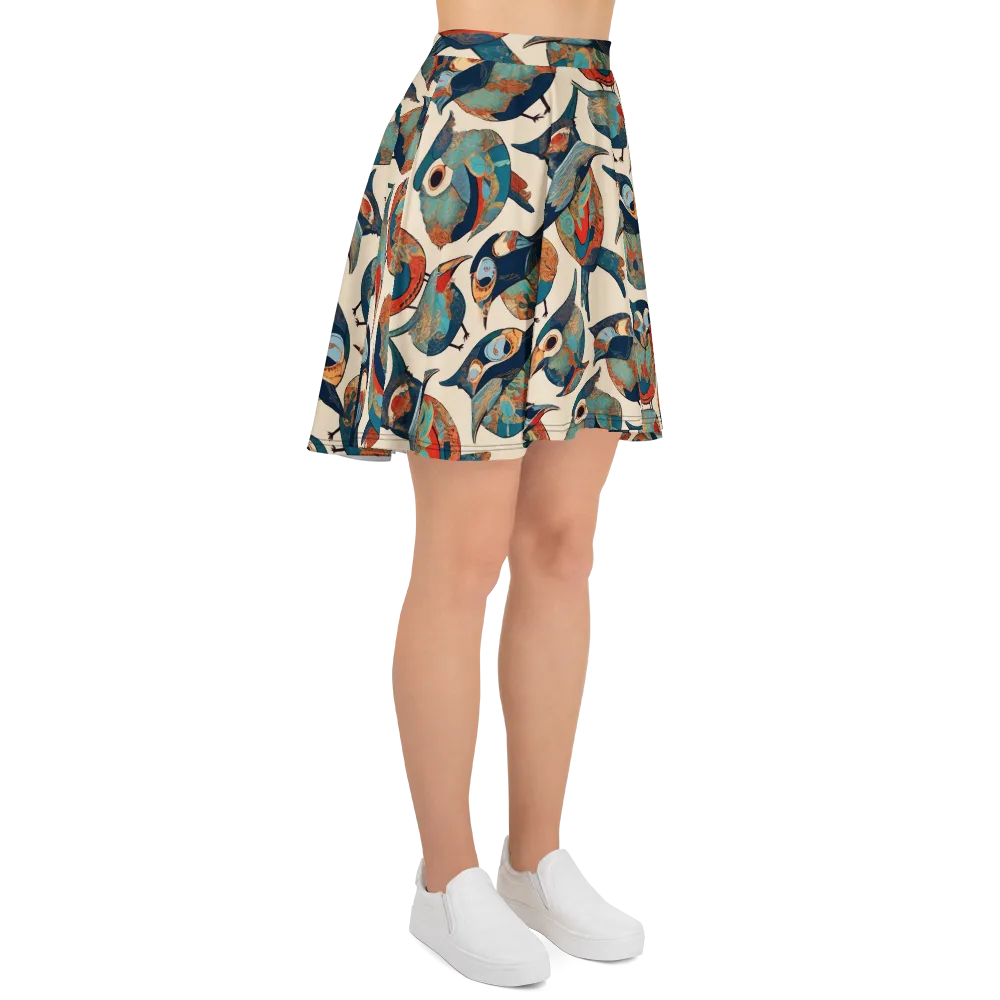 Ornithic Tapestry on Skater Skirt — Right