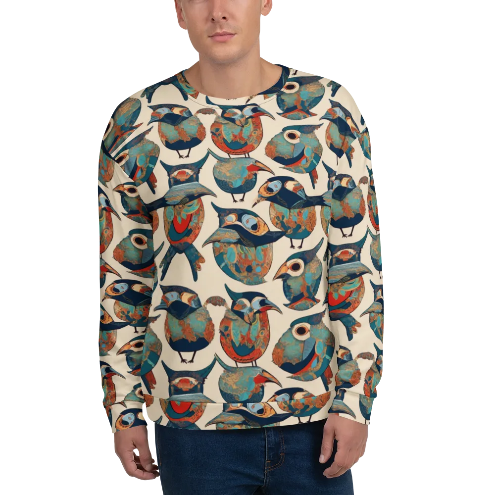 Ornithic Tapestry on Sweatshirt — Front
