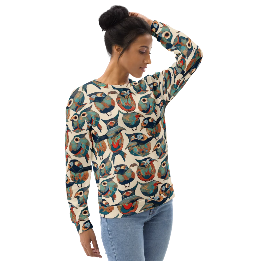 Ornithic Tapestry on Sweatshirt — Right Front