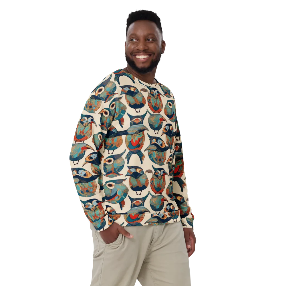 Ornithic Tapestry on Sweatshirt — Front
