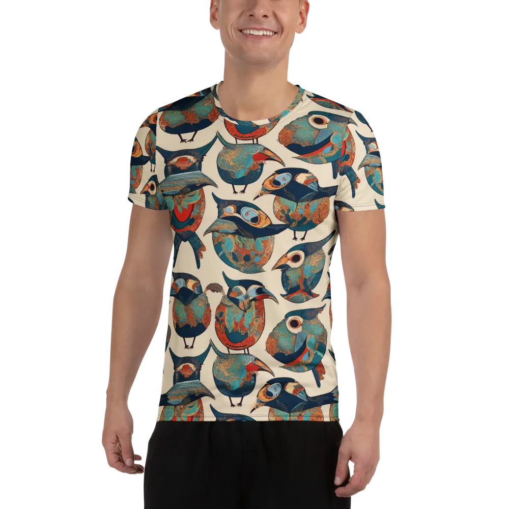 Ornithic Tapestry on Men's Athletic T-Shirt — Front