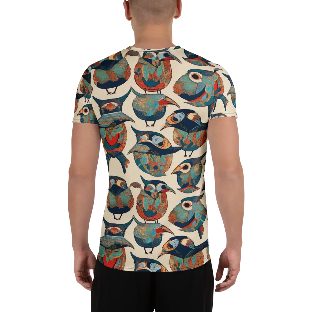 Ornithic Tapestry on Men's Athletic T-Shirt — Back