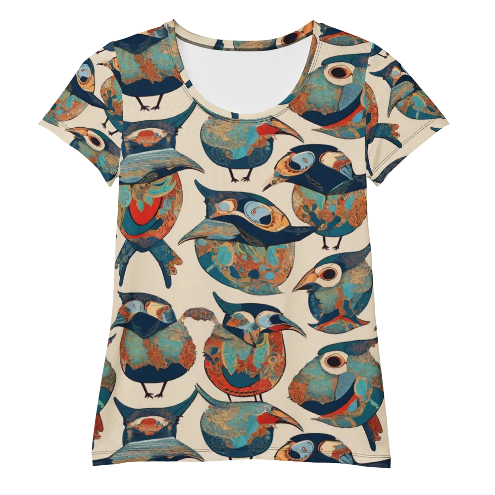 Ornithic Tapestry on Women's Athletic T-Shirt — Front