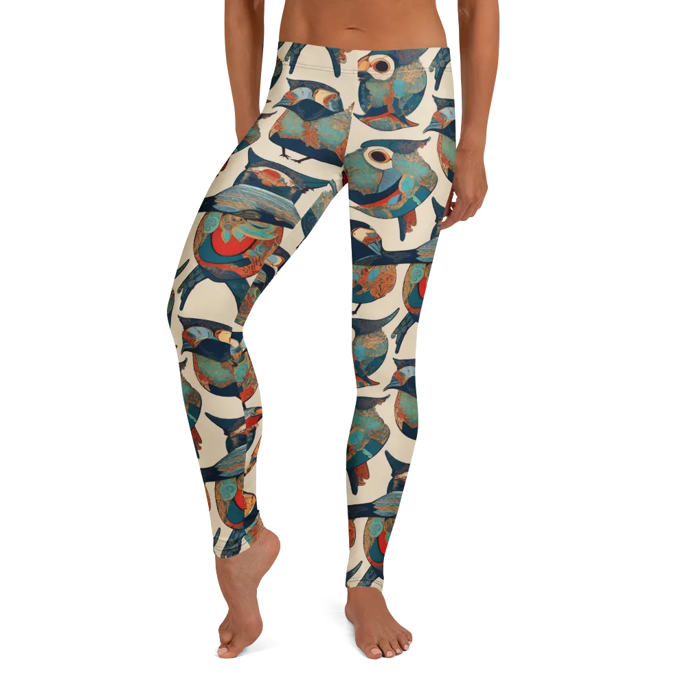 Ornithic Tapestry on Leggings — Front
