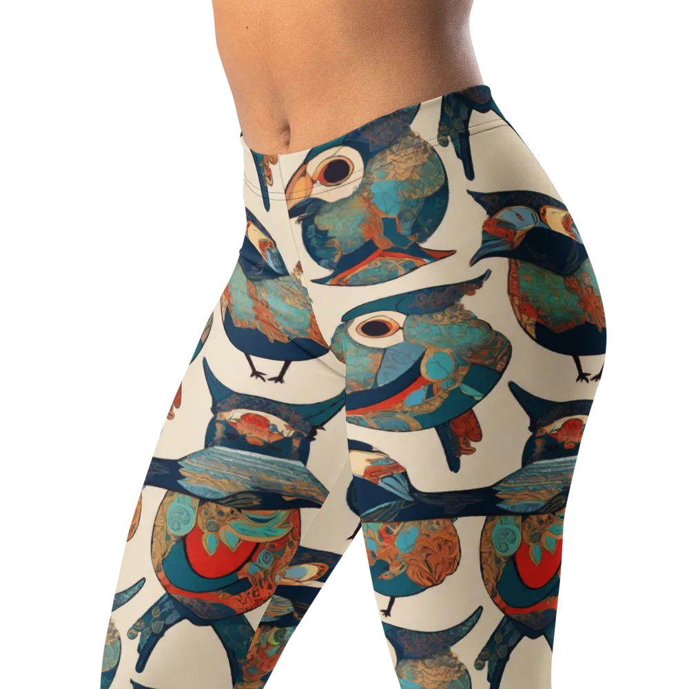 Ornithic Tapestry on Leggings — Left Front