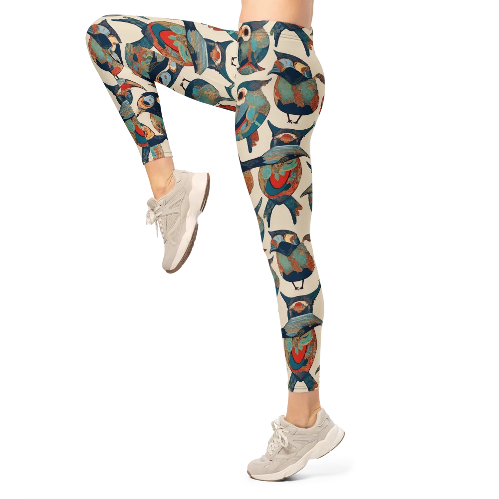 Ornithic Tapestry on Leggings — Left