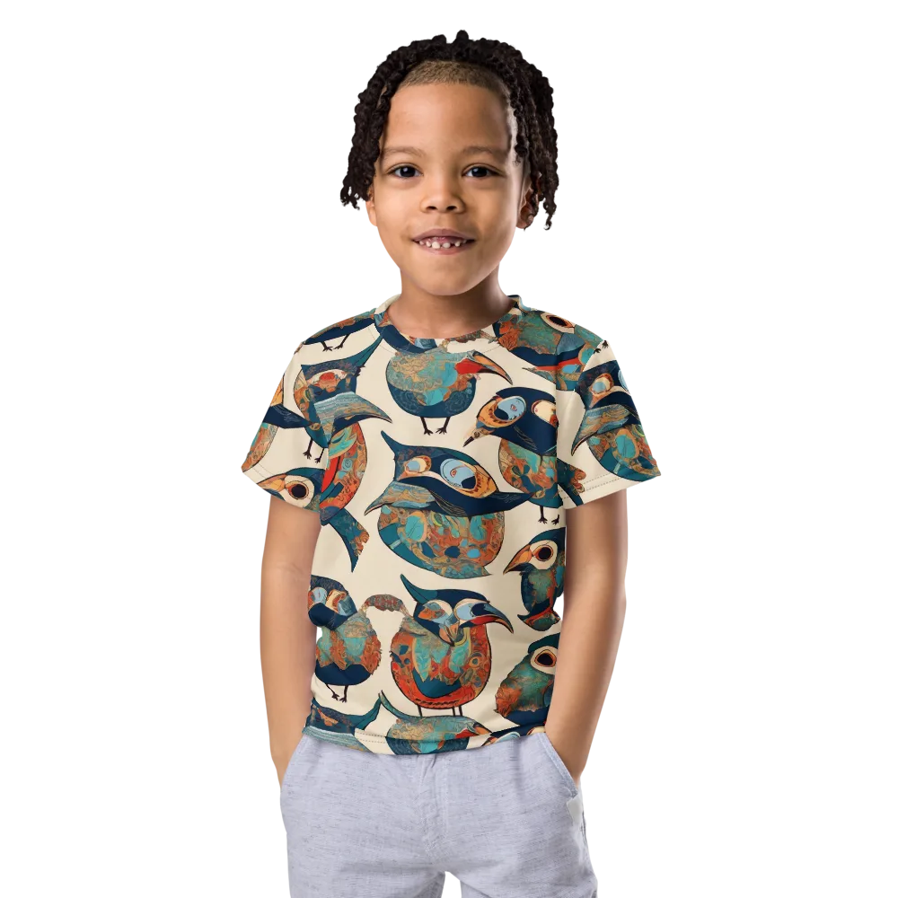 Ornithic Tapestry on Kids Crew Neck T-Shirt — Front