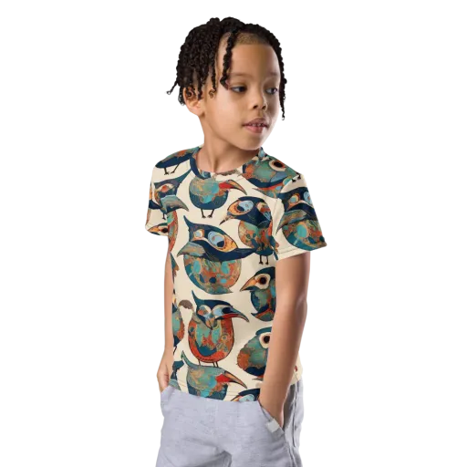 Ornithic Tapestry on a Kids Crew Neck T-Shirt