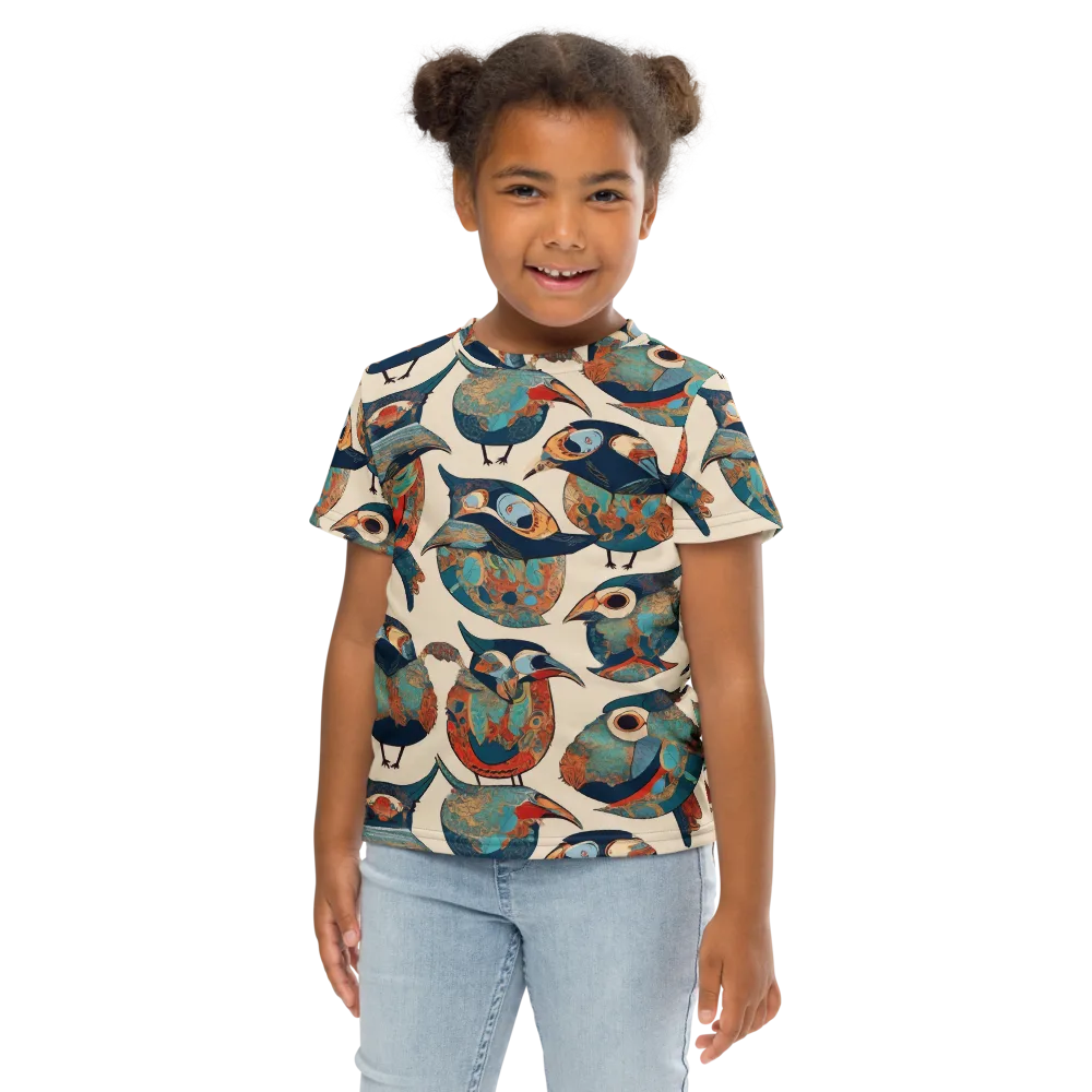 Ornithic Tapestry on Kids Crew Neck T-Shirt — Front