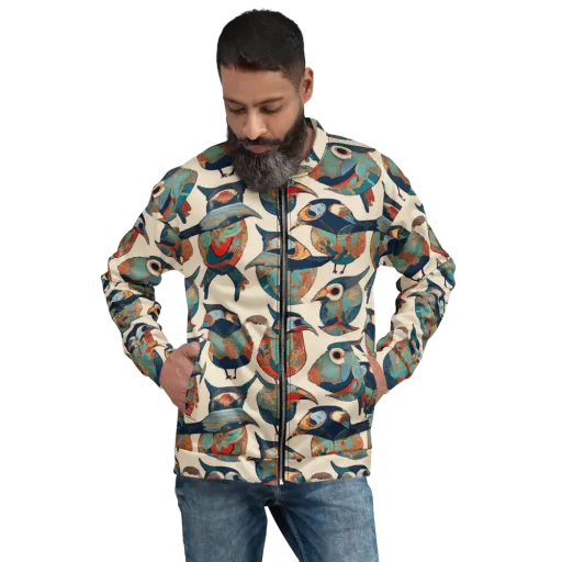 Ornithic Tapestry on a Bomber Jacket
