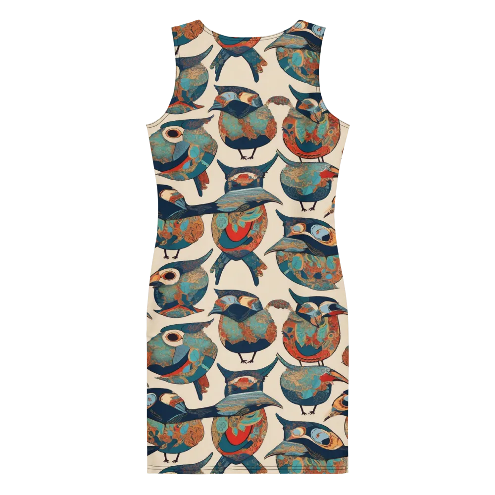 Ornithic Tapestry on Bodycon Dress — Back