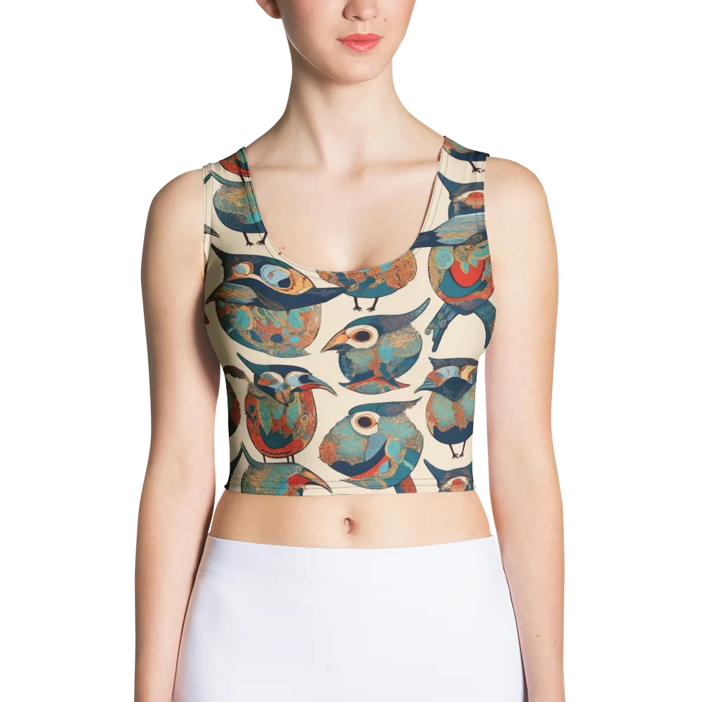 Ornithic Tapestry on Crop Top — Front