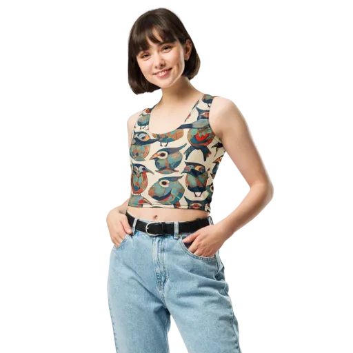 Ornithic Tapestry on a Crop Top