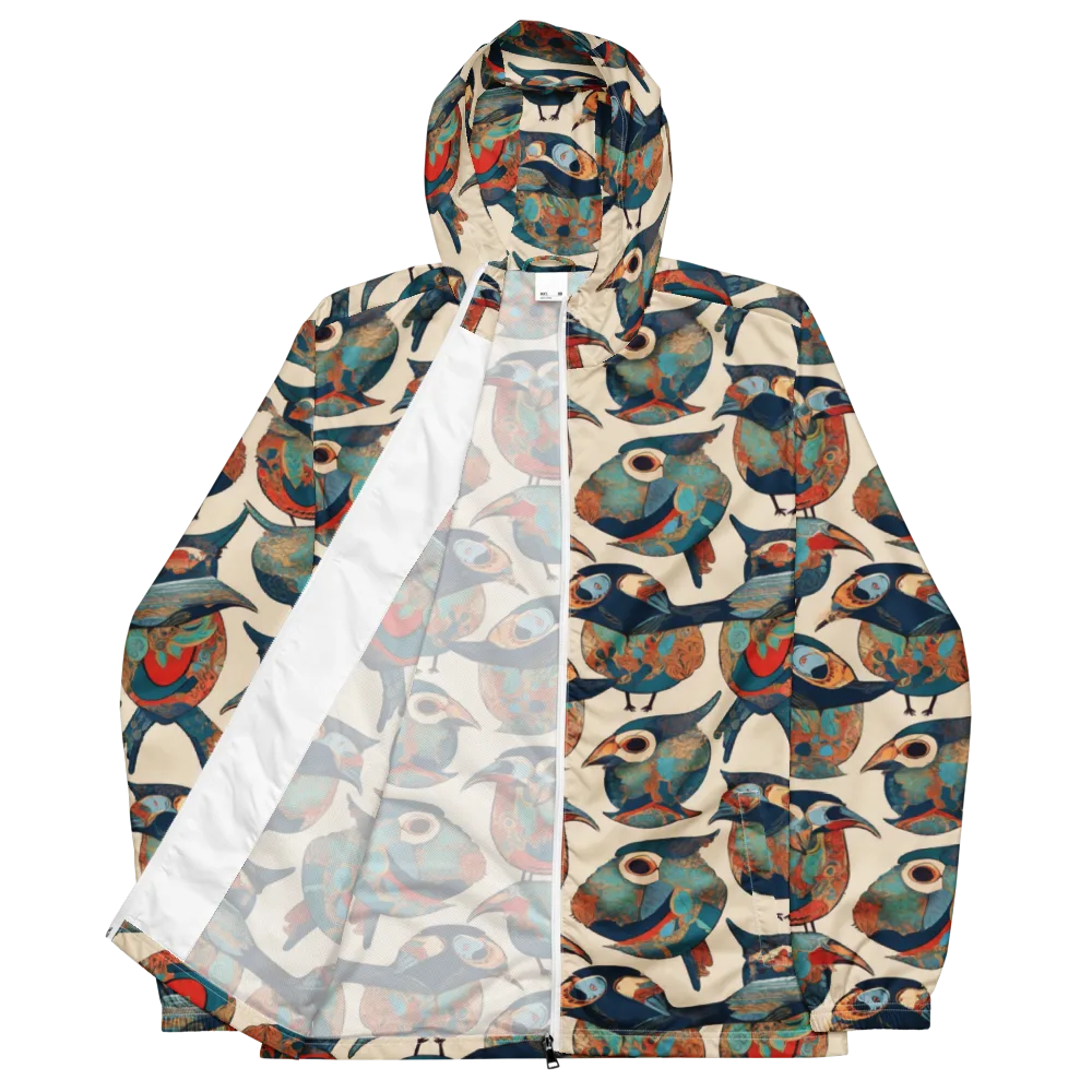 Ornithic Tapestry on Men's Windbreaker — Front