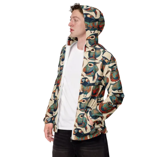 Ornithic Tapestry on a Men's Windbreaker