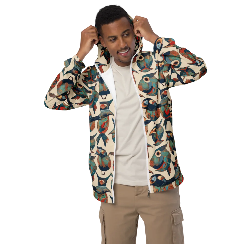 Ornithic Tapestry on Men's Windbreaker — Front