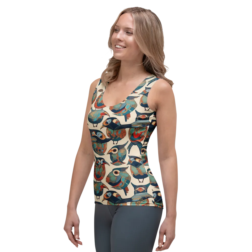 Ornithic Tapestry on Women's Tank Top — Left Front