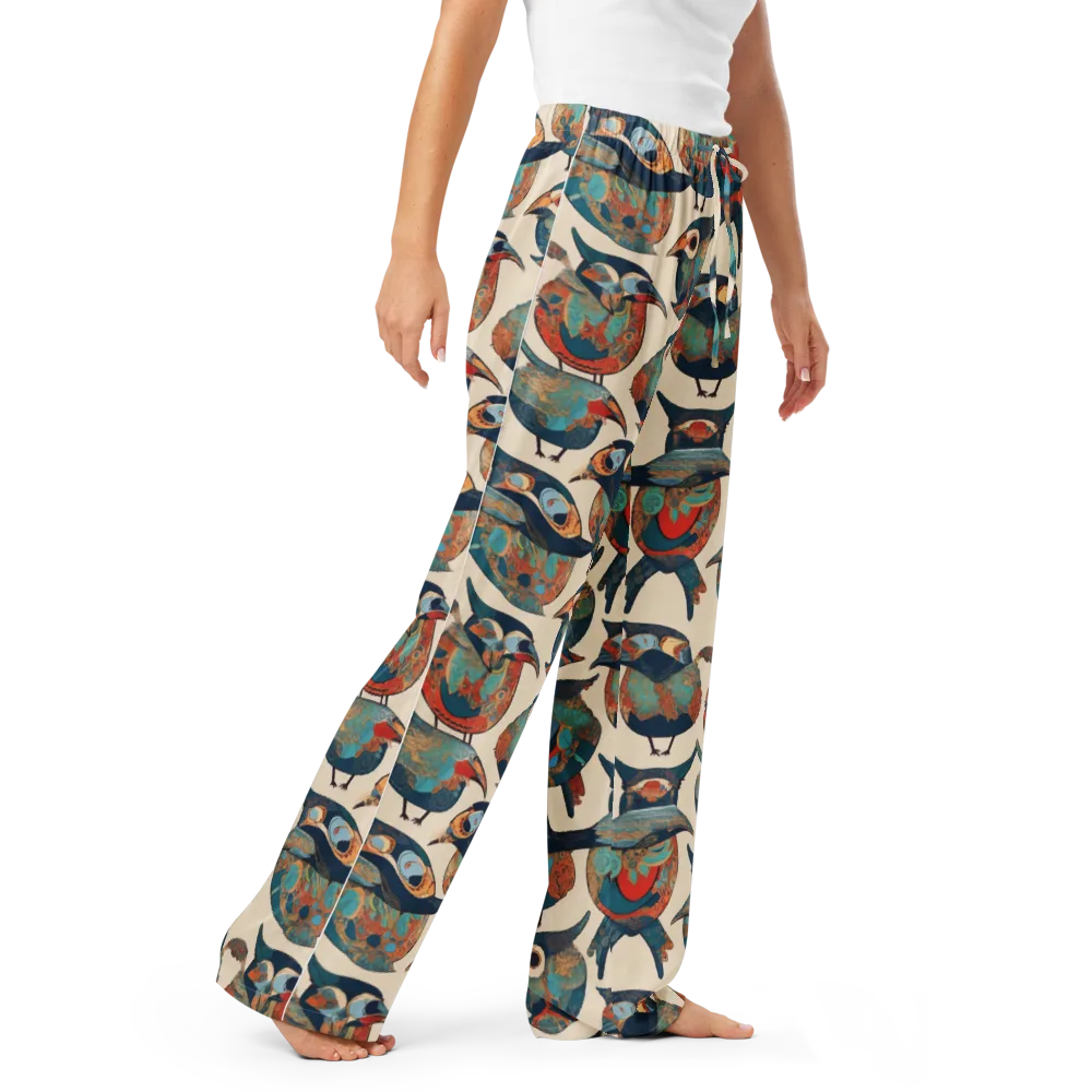 Ornithic Tapestry on Women's Pajama Pants — Right Front