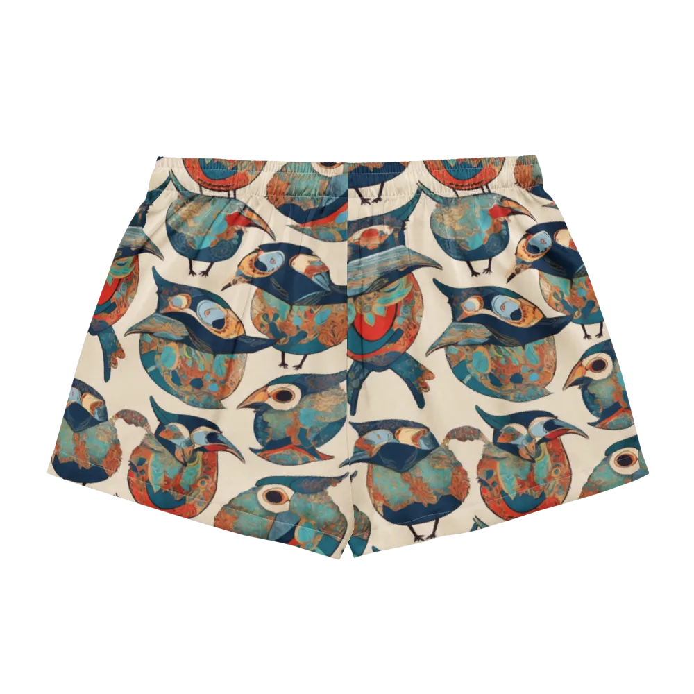 Ornithic Tapestry on Women's Pajama Shorts — Back