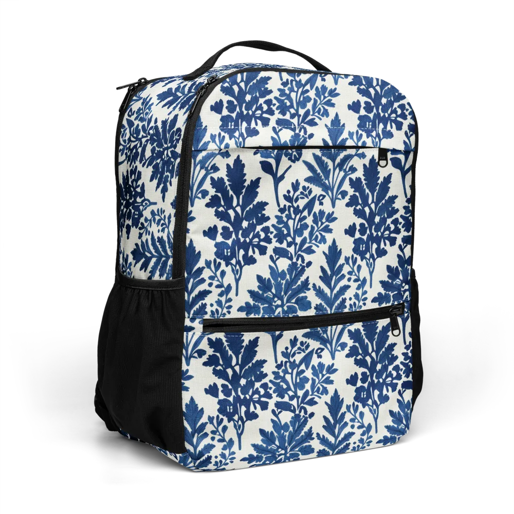 Blue Garden Ledger on Utility Backpack — Right Front