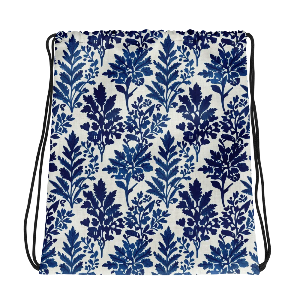 Blue Garden Ledger on Drawstring Bag — Photo