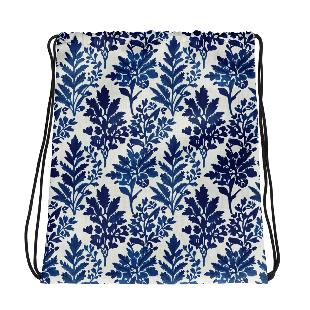 Blue Garden Ledger on Drawstring Bag — Photo