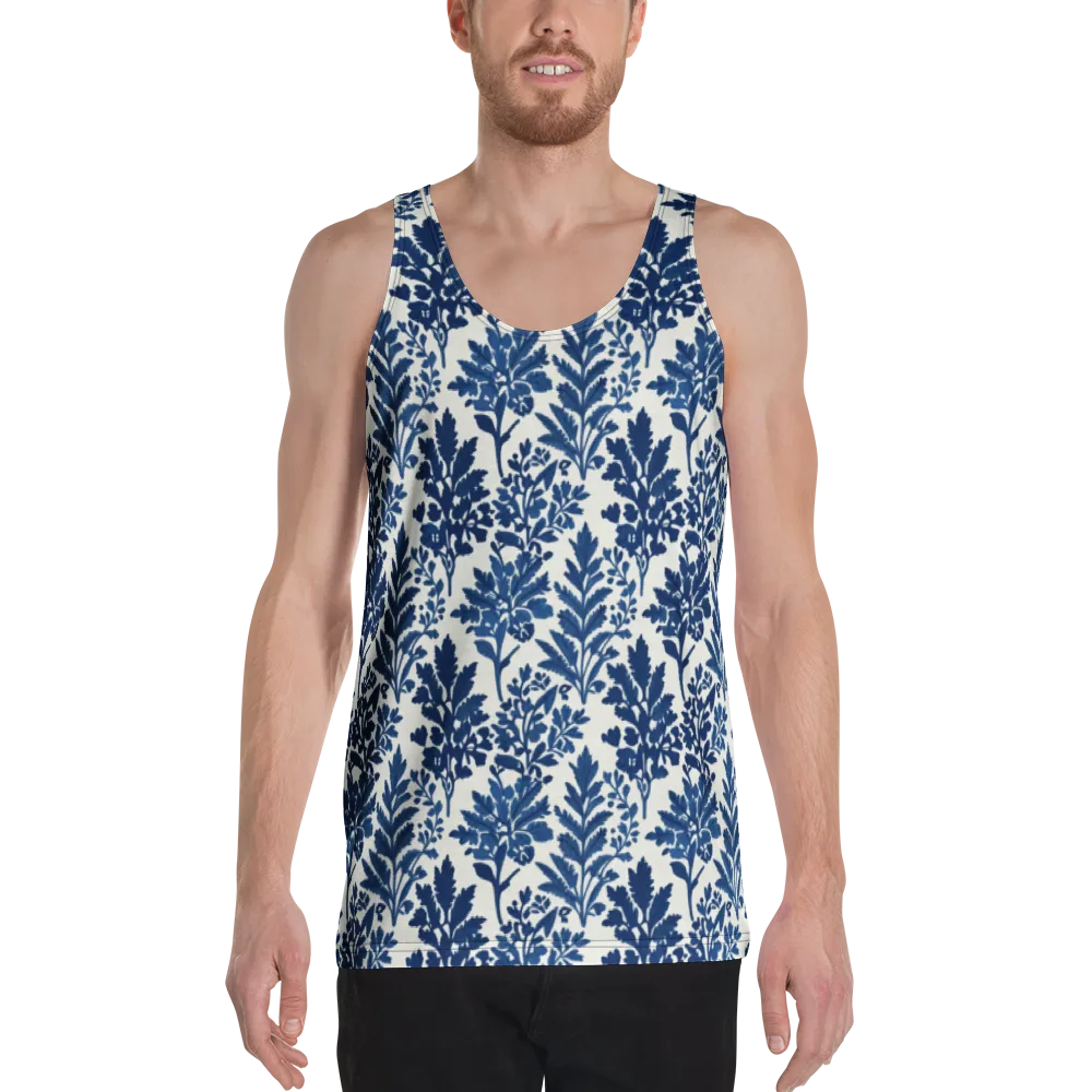 Blue Garden Ledger on Men's Tank Top — Front