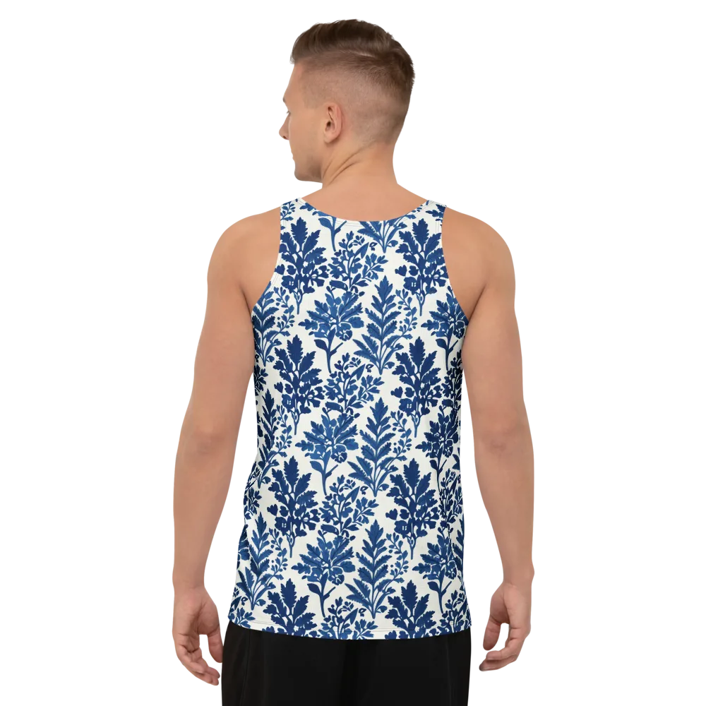 Blue Garden Ledger on Men's Tank Top — Back