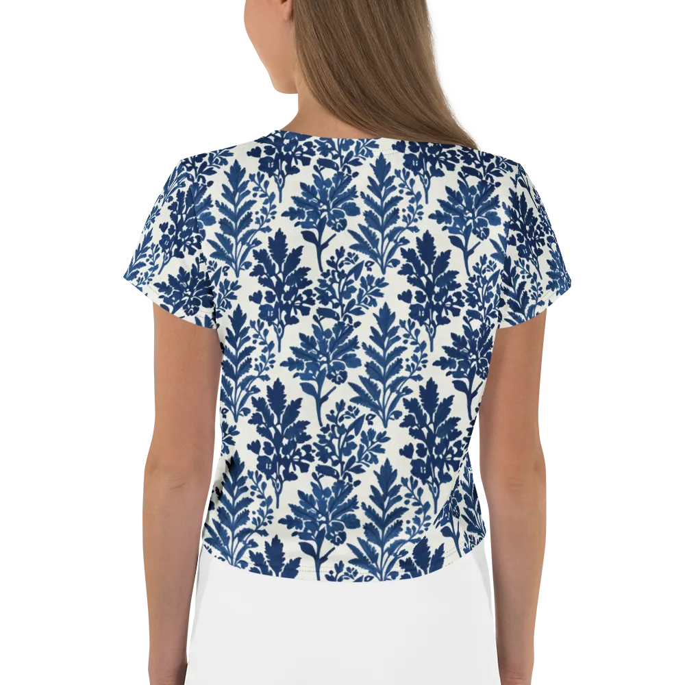 Blue Garden Ledger on Crop Tee — Back