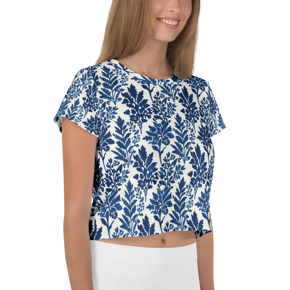 Blue Garden Ledger on Crop Tee — Right