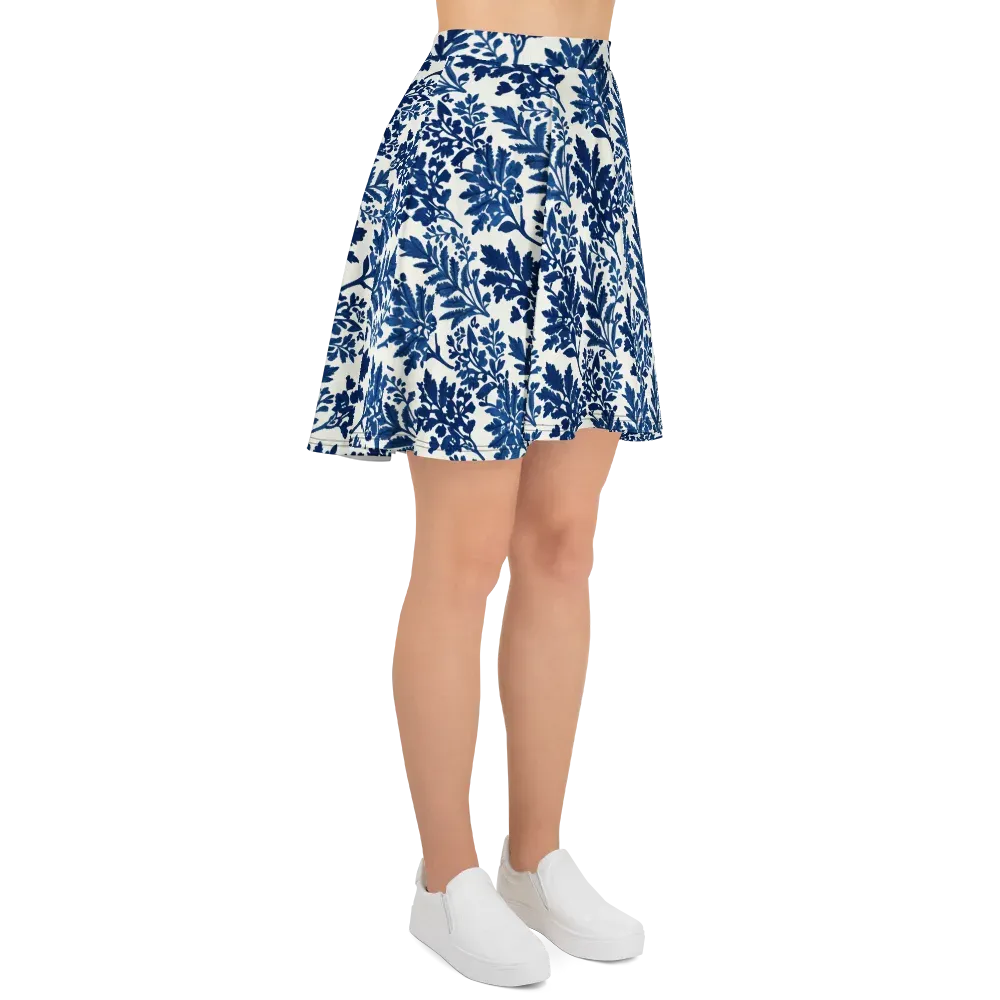 Blue Garden Ledger on Skater Skirt — Right