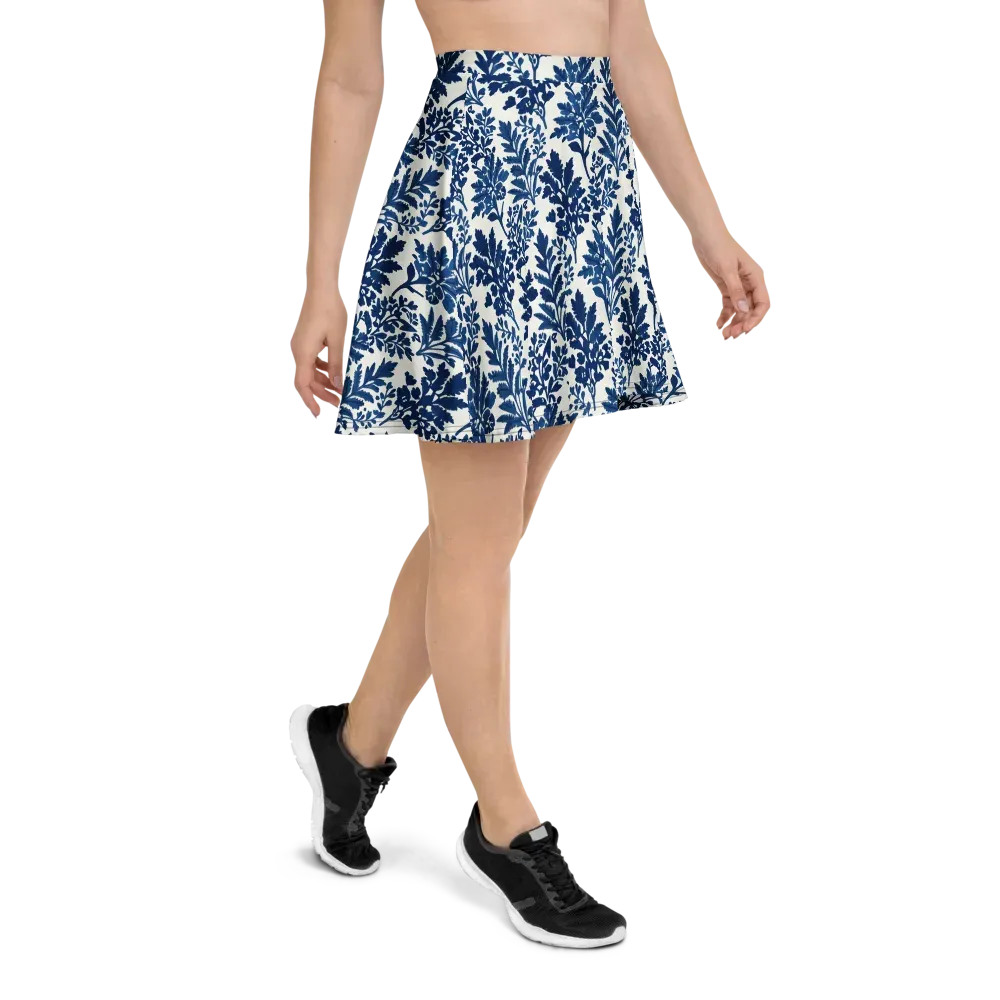 Blue Garden Ledger on Skater Skirt — Right