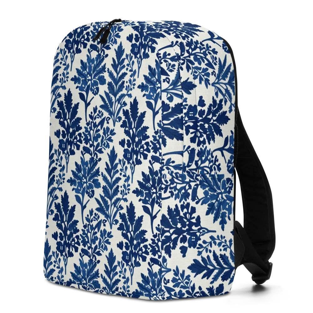 Blue Garden Ledger on Minimalist Backpack — Left