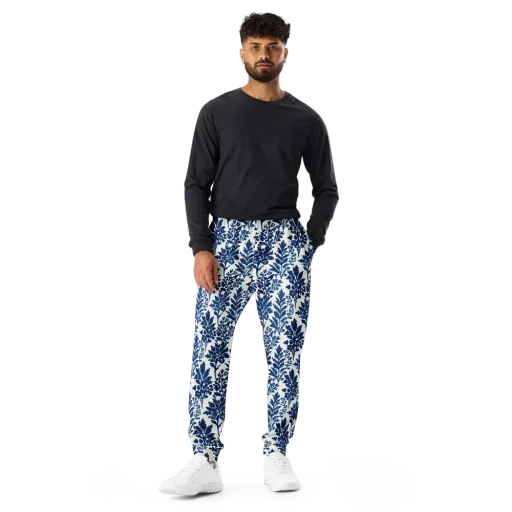Blue Garden Ledger on a Men's Joggers