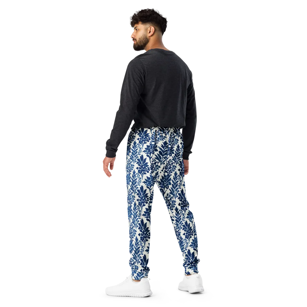 Blue Garden Ledger on Men's Joggers — Back