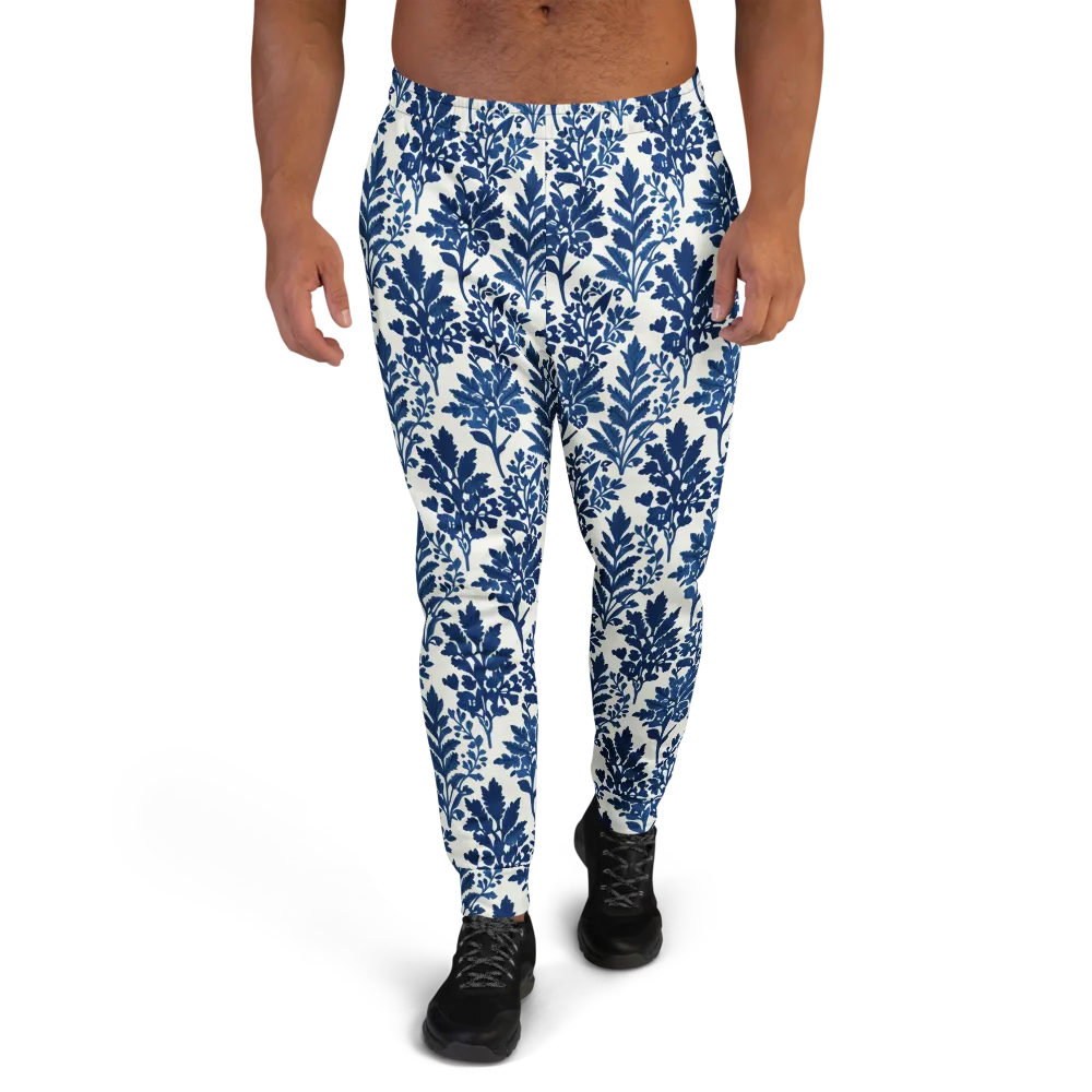 Blue Garden Ledger on Men's Joggers — Front