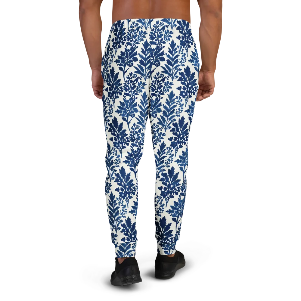 Blue Garden Ledger on Men's Joggers — Back