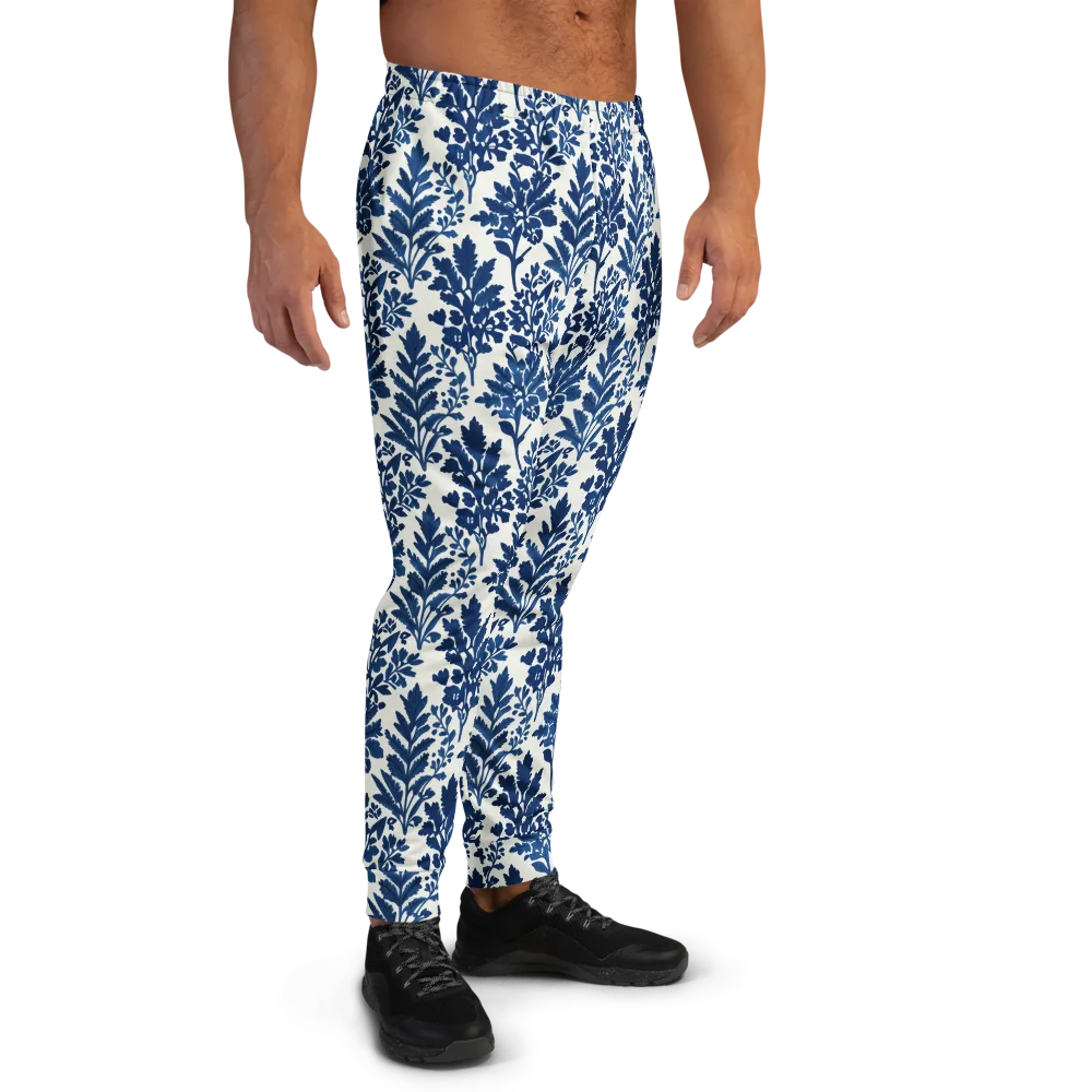 Blue Garden Ledger on Men's Joggers — Right