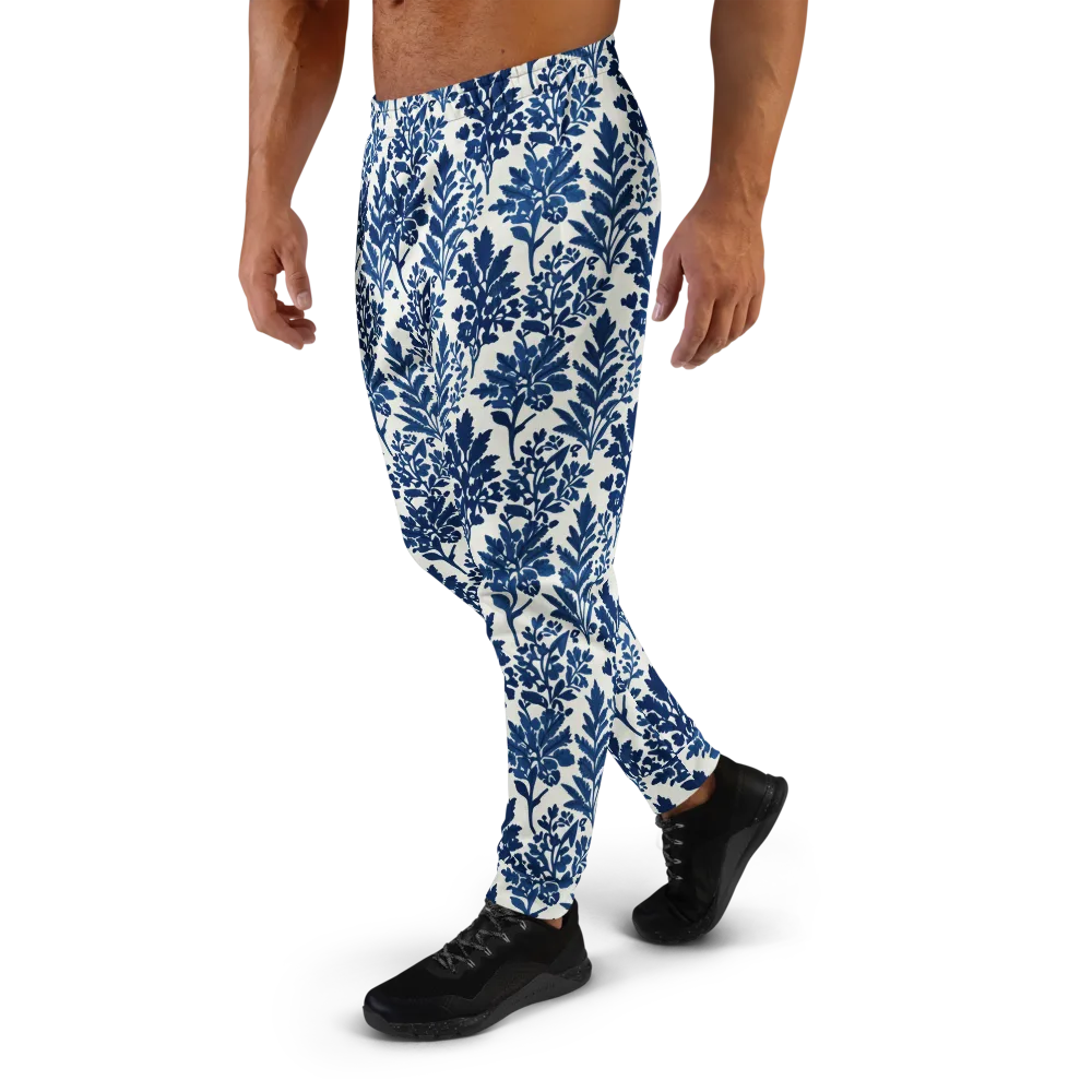 Blue Garden Ledger on Men's Joggers — Left