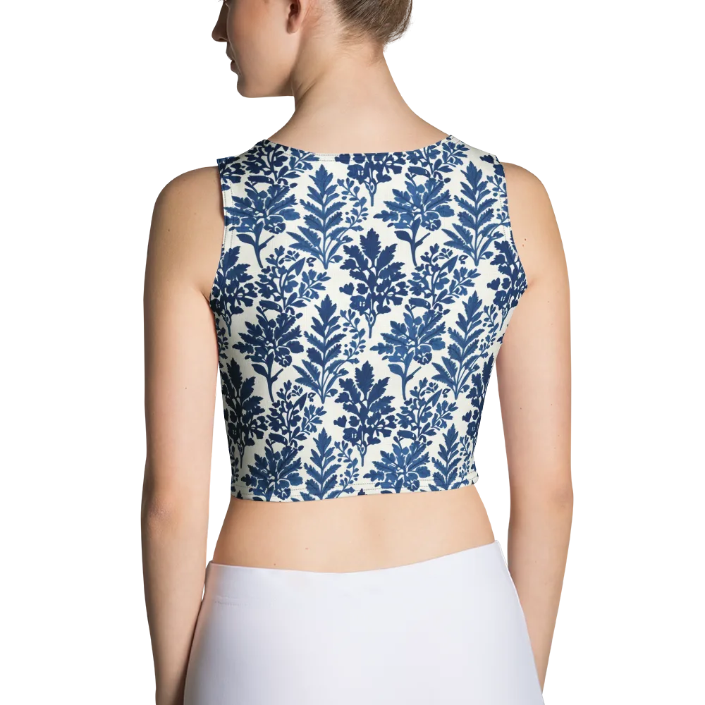 Blue Garden Ledger on Crop Top — Back