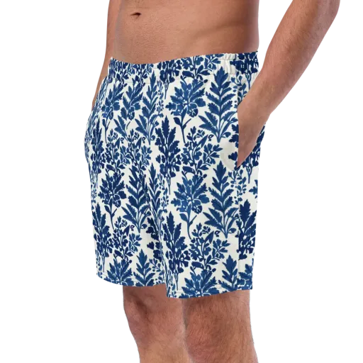 Blue Garden Ledger on a Swim Trunks