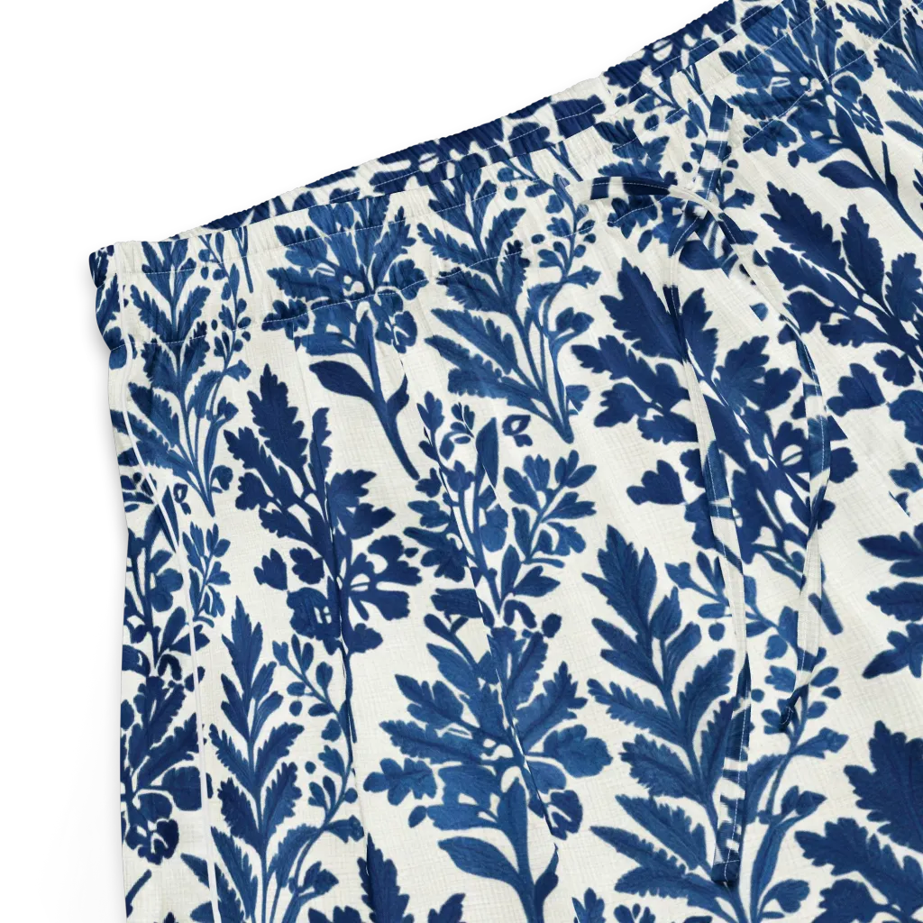 Blue Garden Ledger on Women's Pajama Shorts — Product details