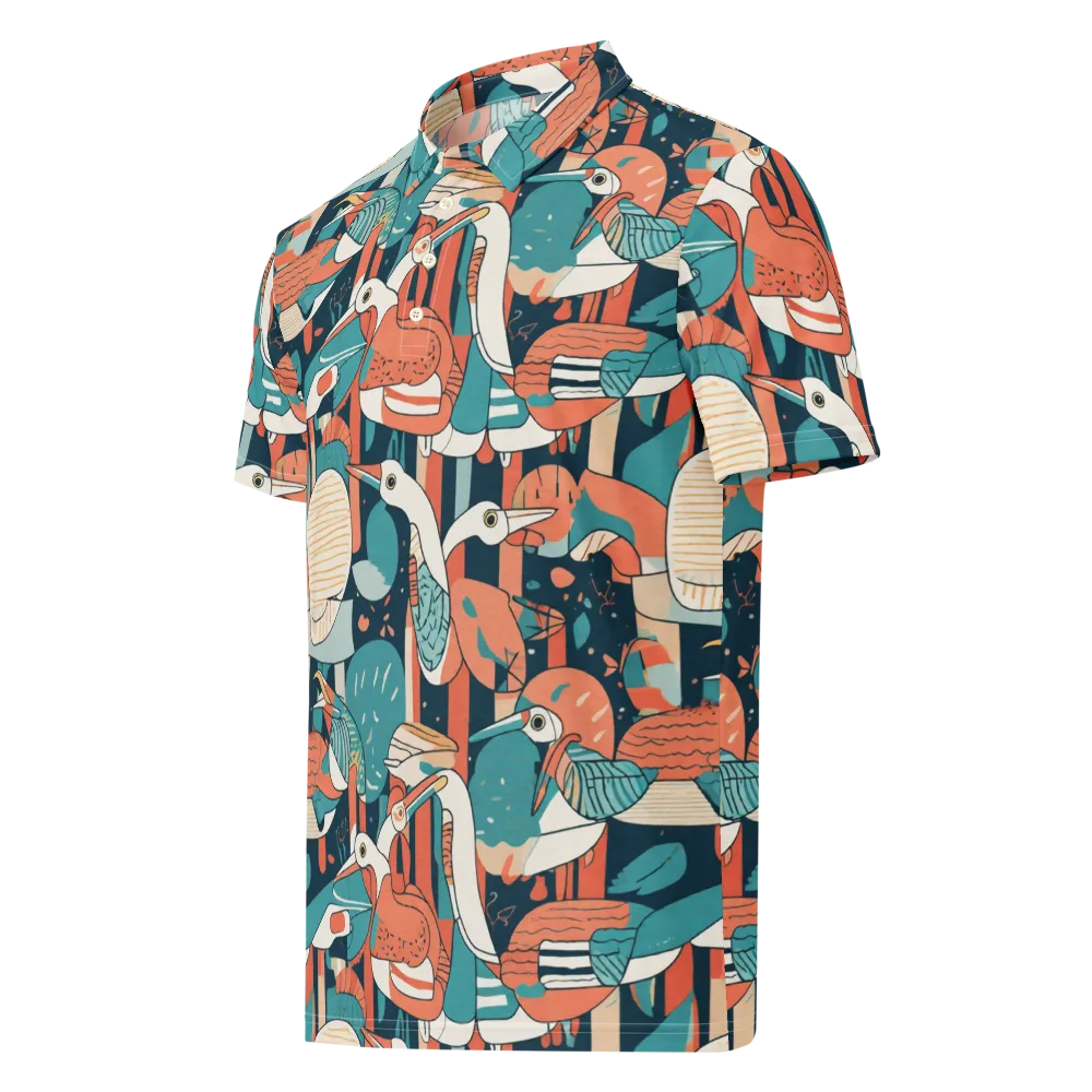 Tidal Waders on Men's Slim Fit Polo Shirt — Left Front
