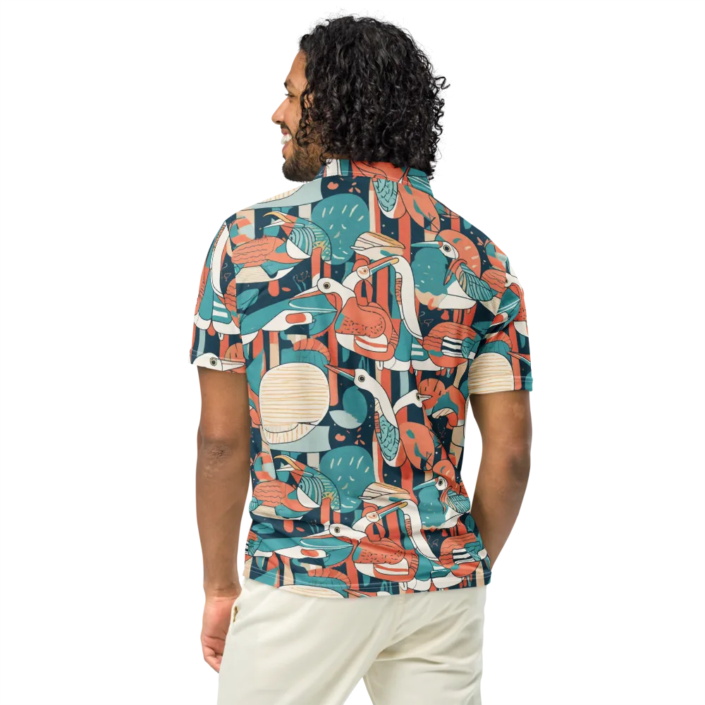 Tidal Waders on Men's Slim Fit Polo Shirt — Back