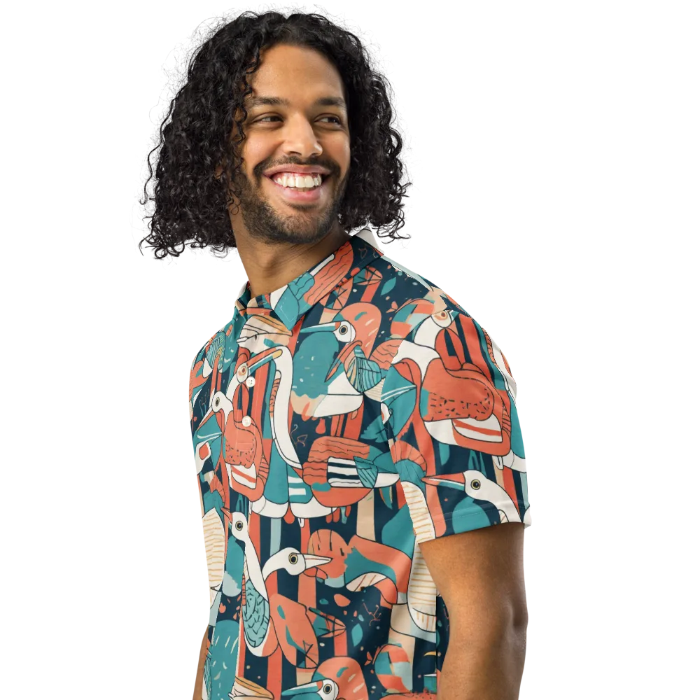 Tidal Waders on Men's Slim Fit Polo Shirt — Left Front
