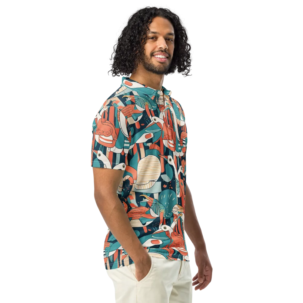 Tidal Waders on Men's Slim Fit Polo Shirt — Right Front