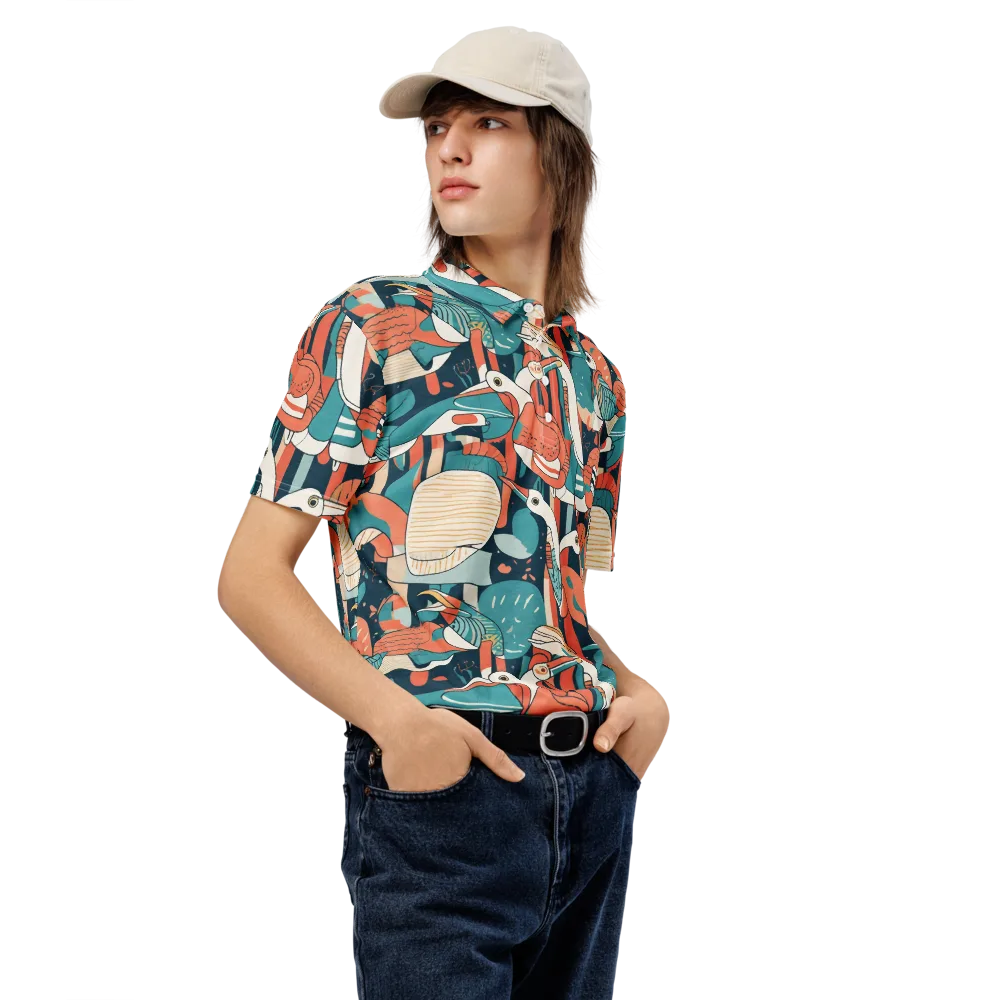 Tidal Waders on Men's Slim Fit Polo Shirt — Right Front
