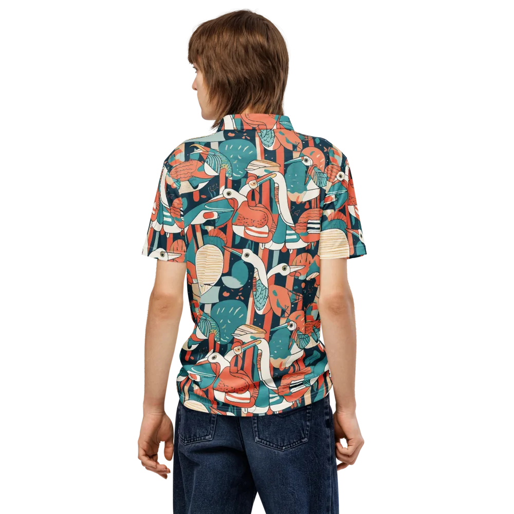 Tidal Waders on Men's Slim Fit Polo Shirt — Back