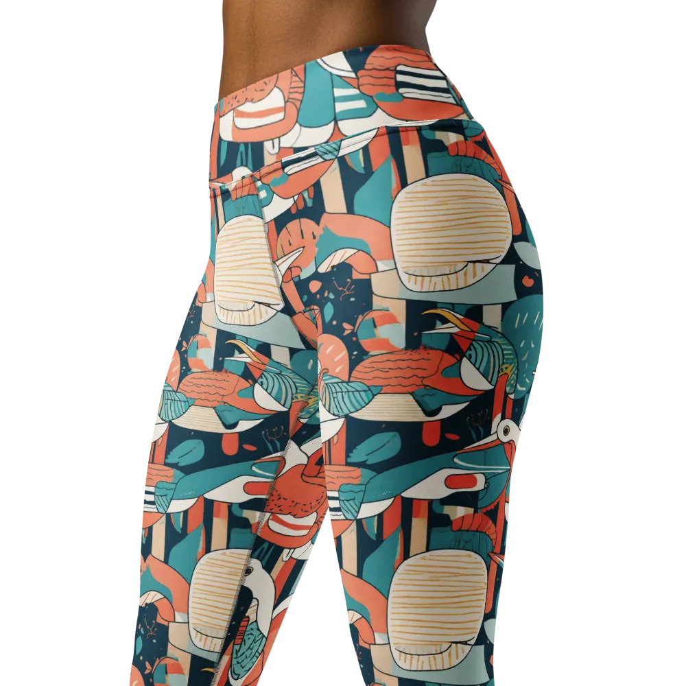 Tidal Waders on Yoga Leggings — Left Front