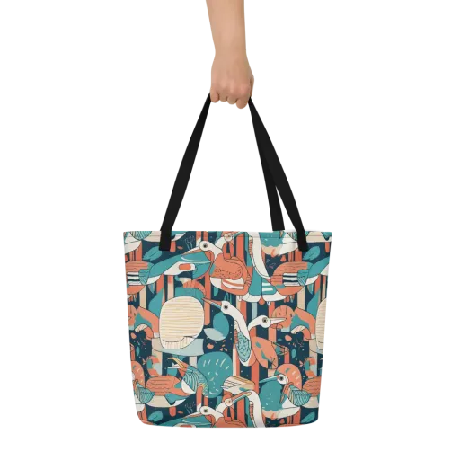 Tidal Waders on a Large Tote Bag W/ Pocket